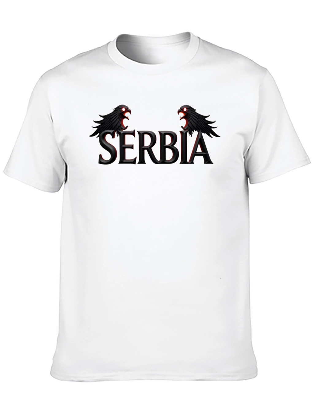 Serbia Eagle Graphic Black T-Shirt