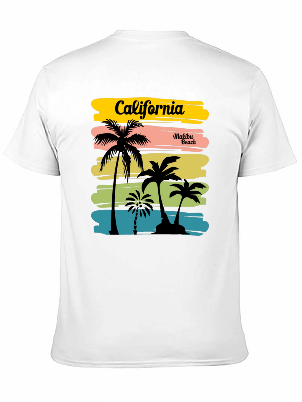 California Malibu Beach Graphic T-Shirt - Black