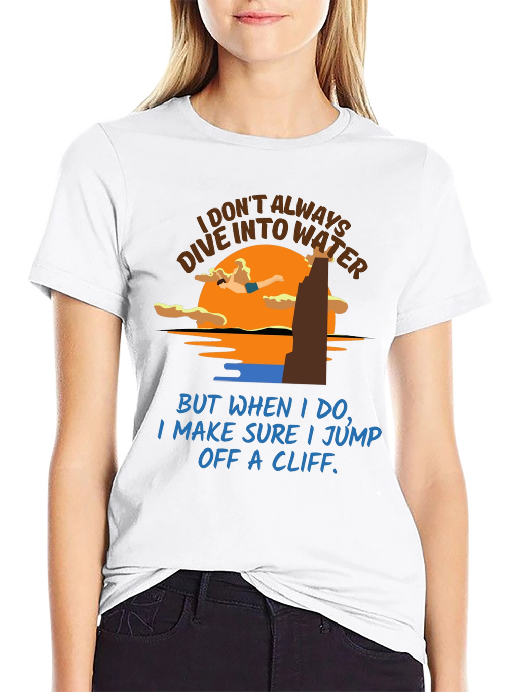 Cliff Diver T-Shirt: Humorous Water Sports Tee
