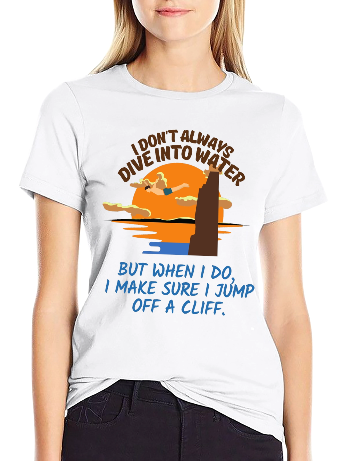 Cliff Diver T-Shirt: Humorous Water Sports Tee