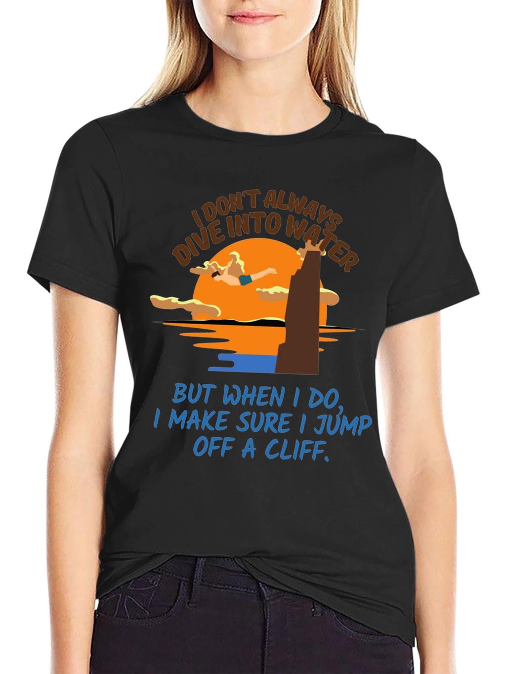Cliff Diver T-Shirt: Humorous Water Sports Tee