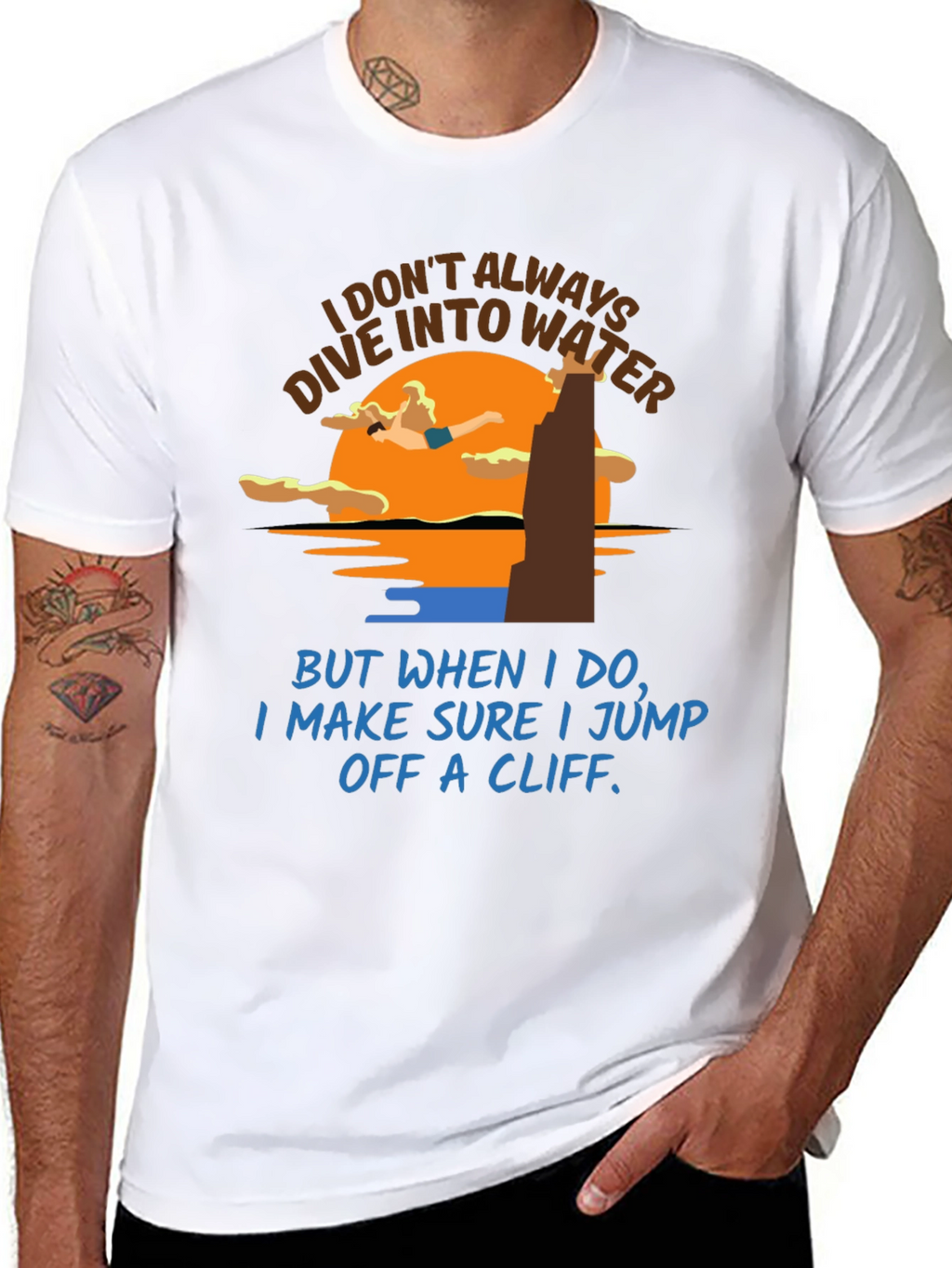 Cliff Diver T-Shirt: Humorous Water Sports Tee