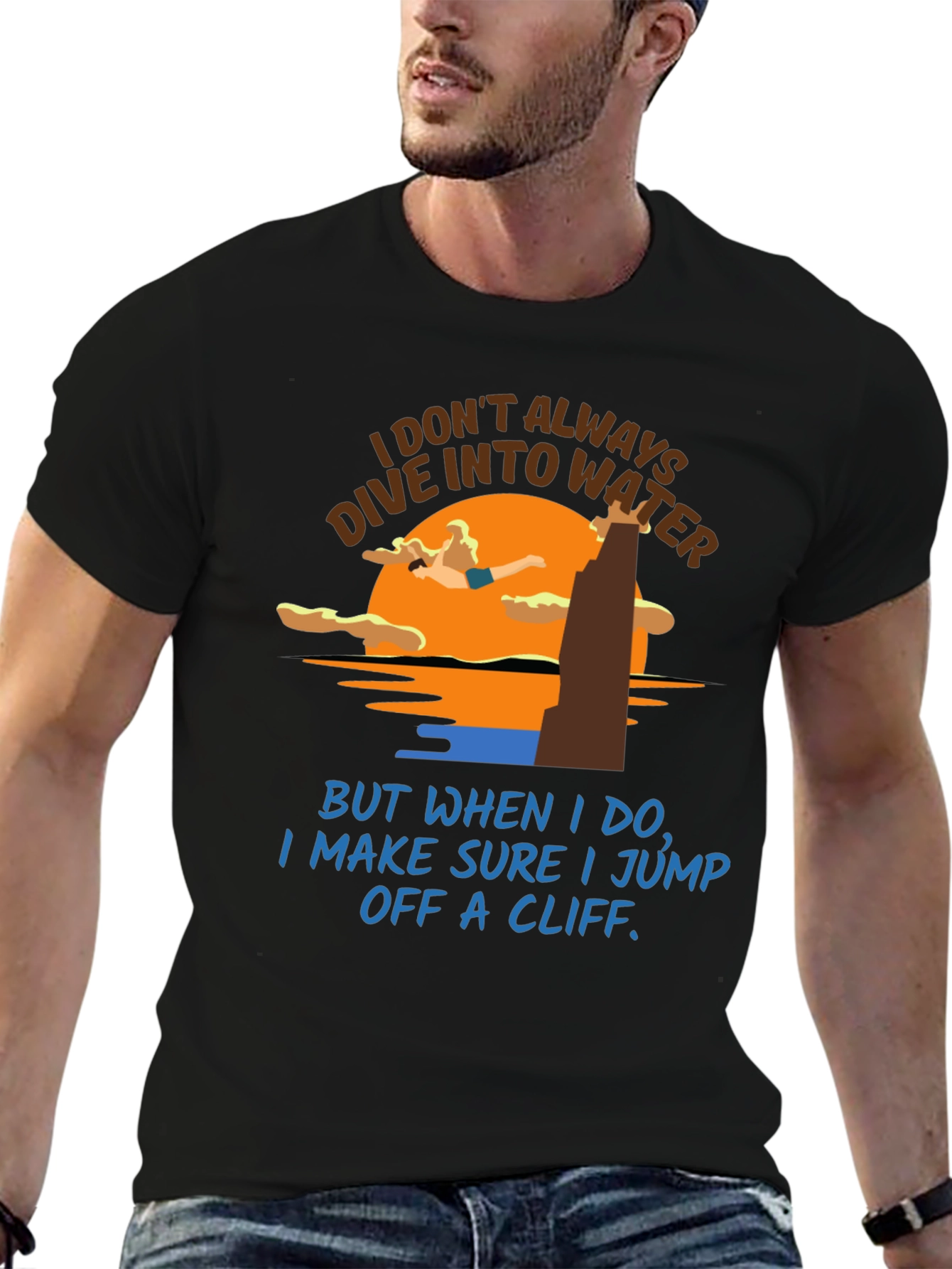 Cliff Diver T-Shirt: Humorous Water Sports Tee