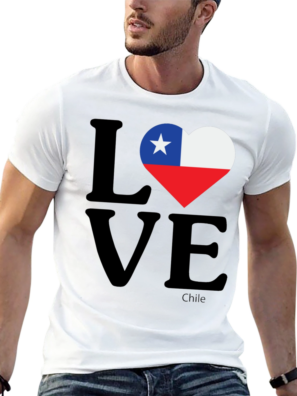 Chile Flag Love Heart T-Shirt