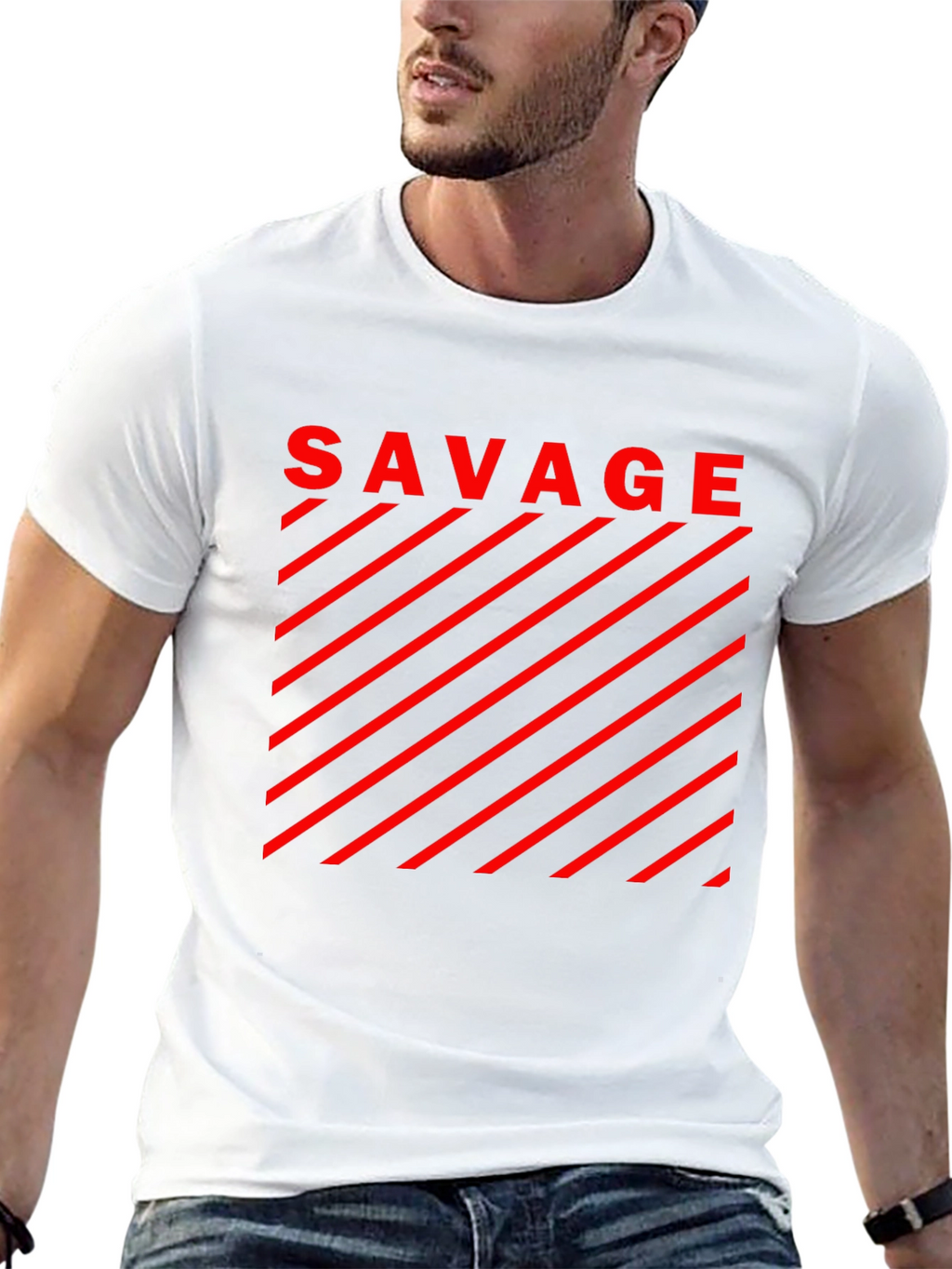 Savage Graphic T-Shirt - Bold Red Design