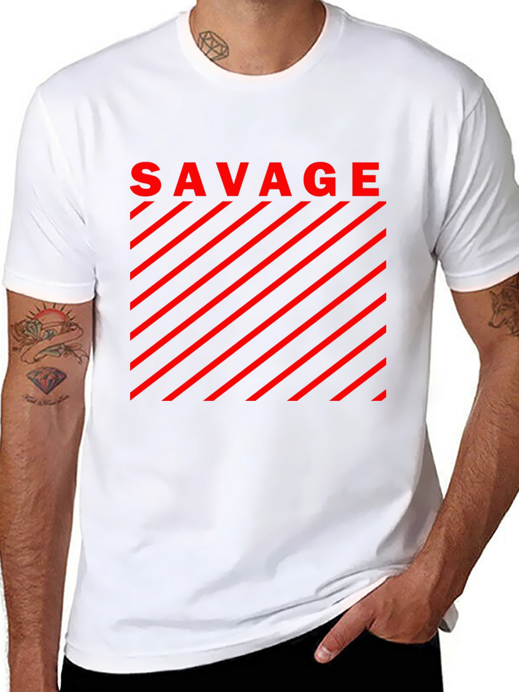 Savage Graphic T-Shirt - Bold Red Design