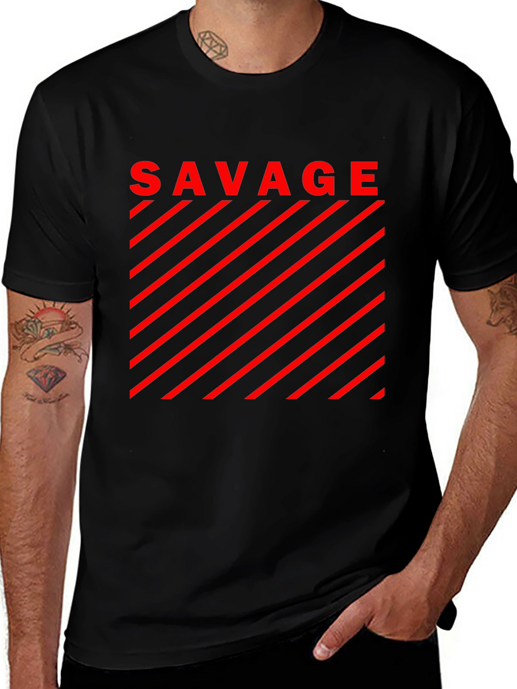 Savage Graphic T-Shirt - Bold Red Design