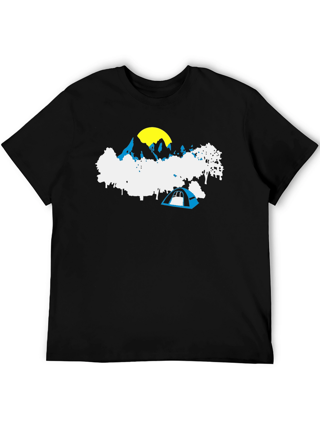 Mountain Camping Graphic Tee - Black