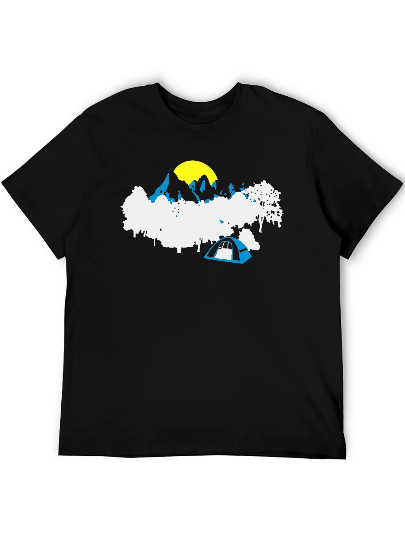 Mountain Camping Graphic Tee - Black