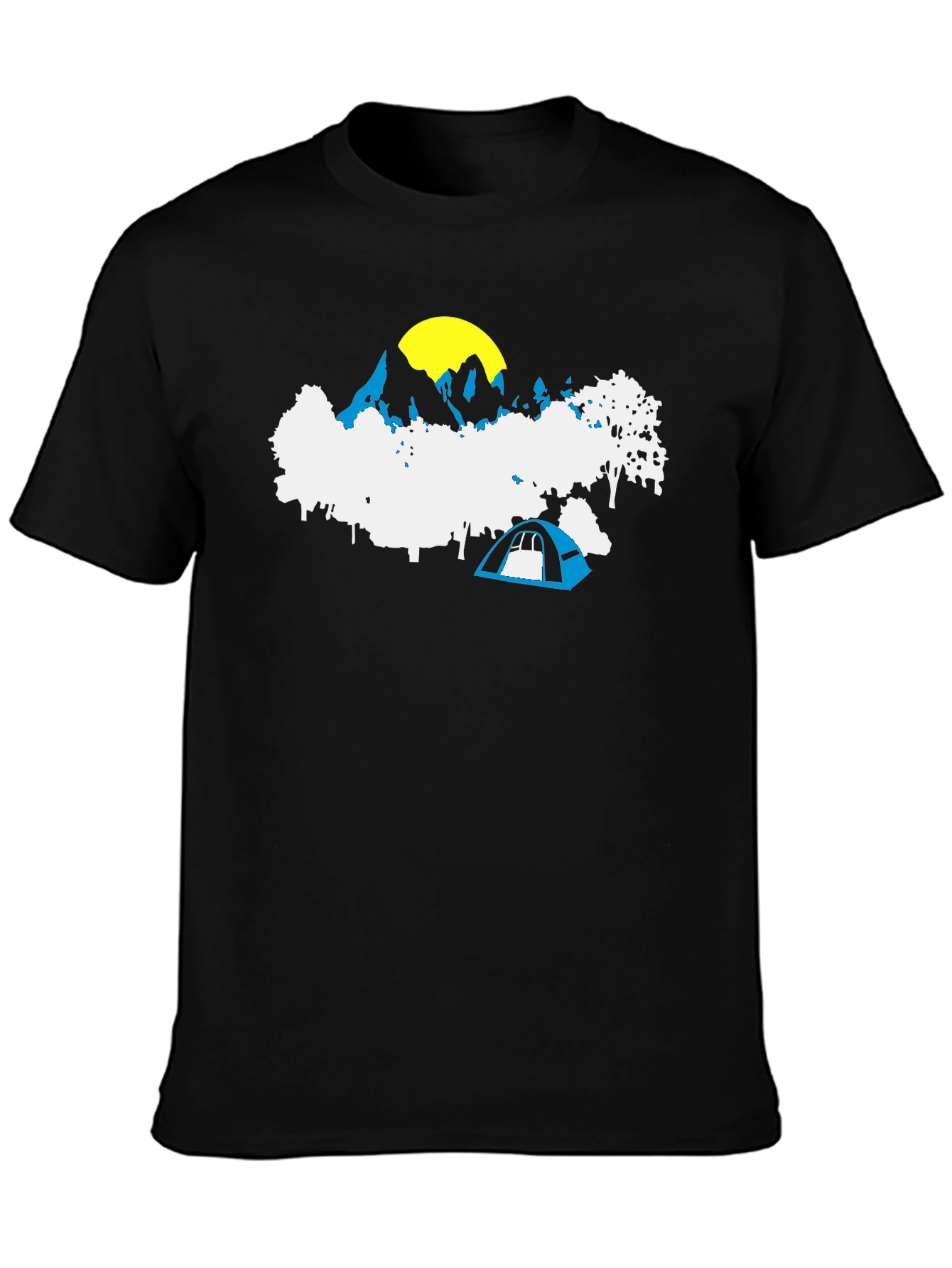 Mountain Camping Graphic Tee - Black