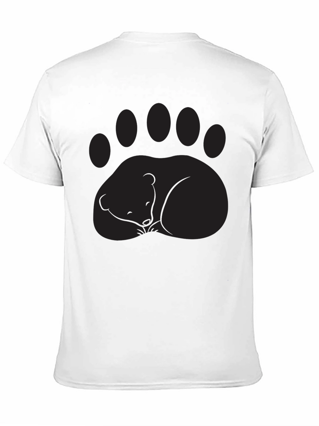 Bear Paw Graphic Tee - Comfortable Black T-Shirt