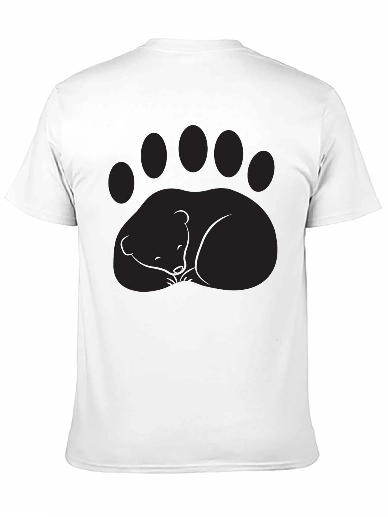 Bear Paw Graphic Tee - Comfortable Black T-Shirt