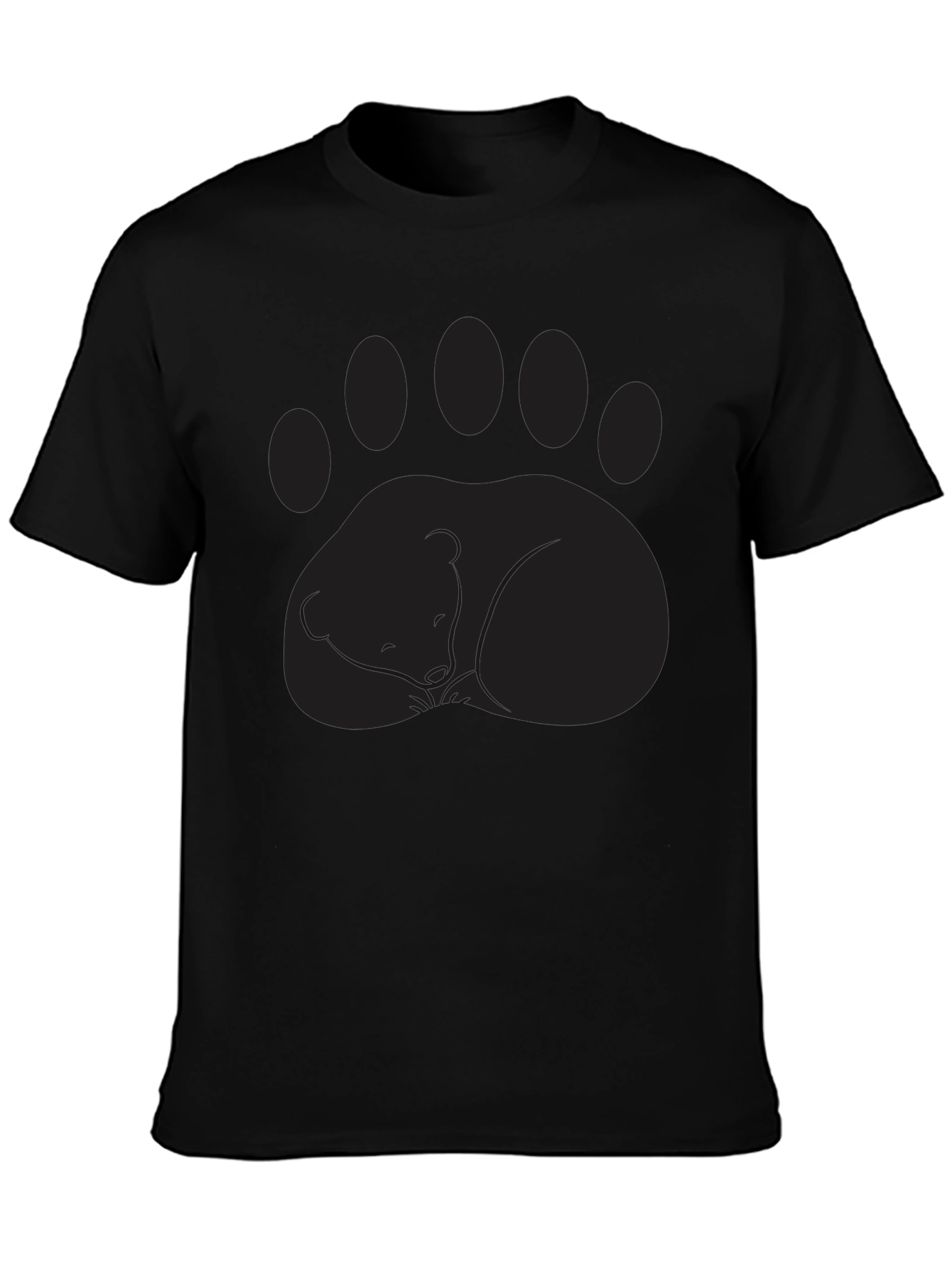 Bear Paw Graphic Tee - Comfortable Black T-Shirt