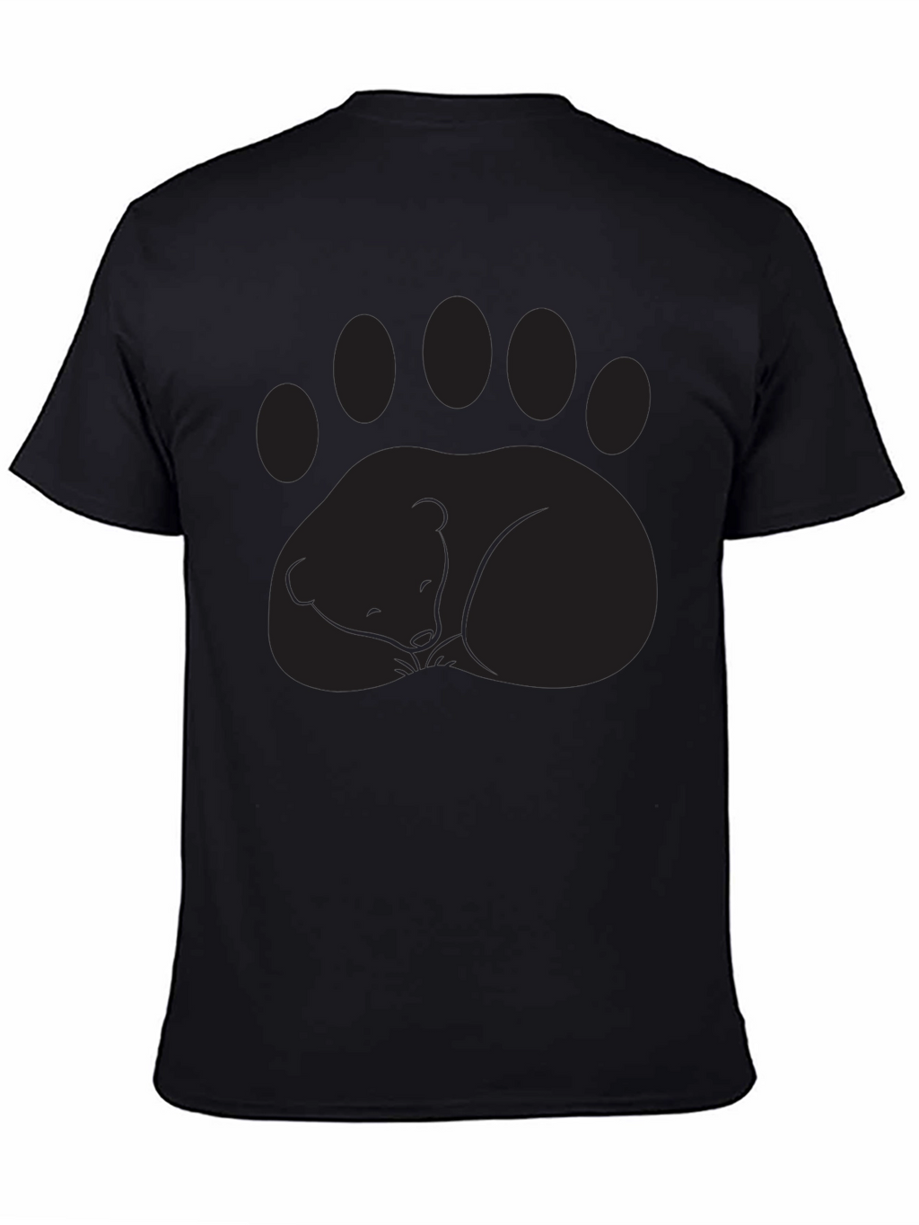 Bear Paw Graphic Tee - Comfortable Black T-Shirt