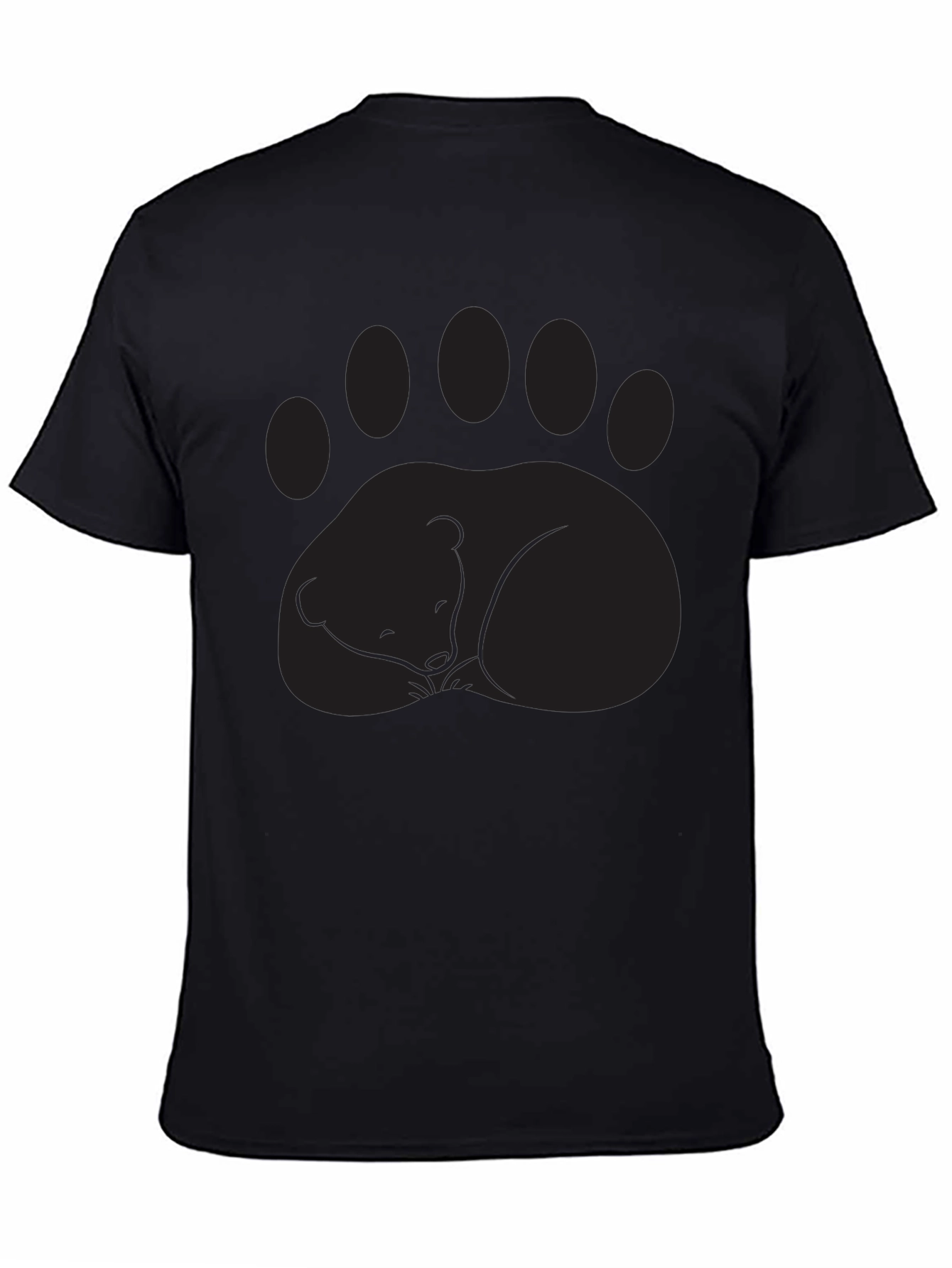 Bear Paw Graphic Tee - Comfortable Black T-Shirt