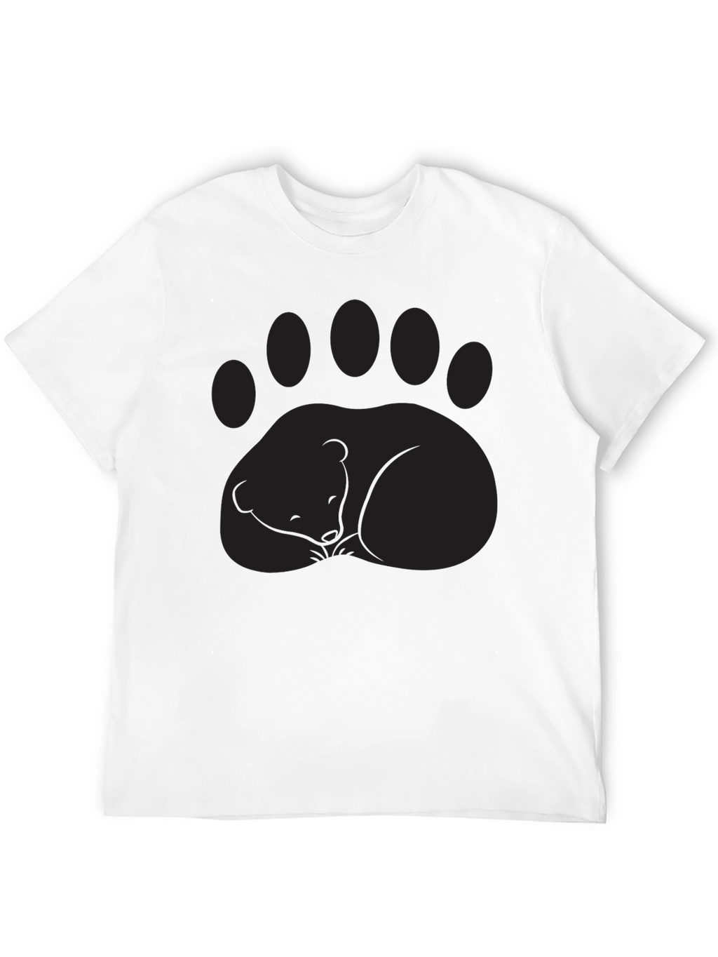 Bear Paw Graphic Tee - Comfortable Black T-Shirt