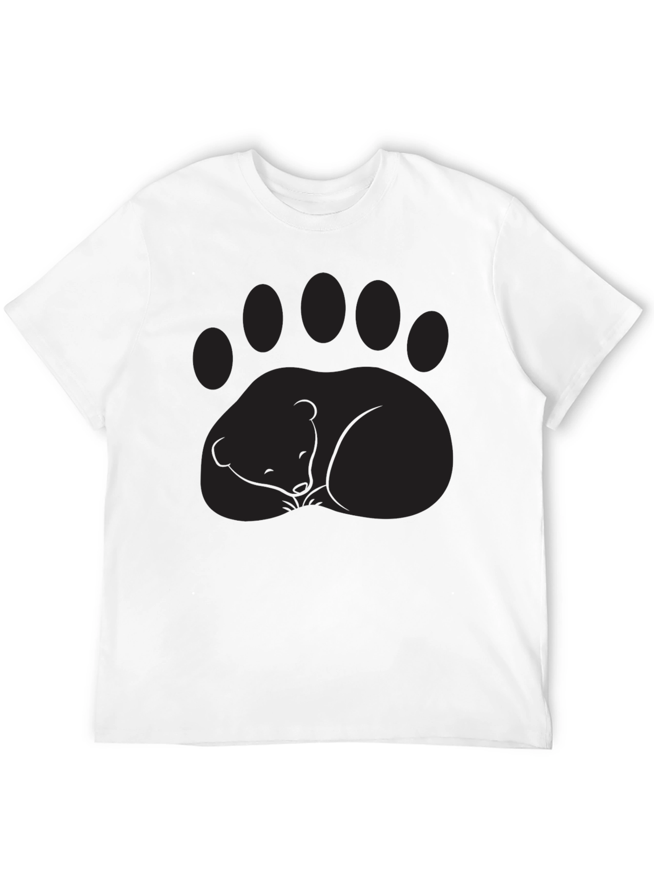 Bear Paw Graphic Tee - Comfortable Black T-Shirt