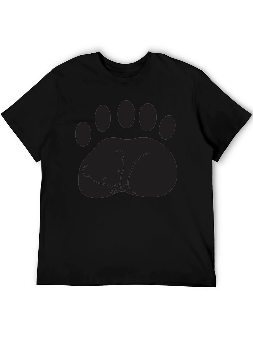 Bear Paw Graphic Tee - Comfortable Black T-Shirt