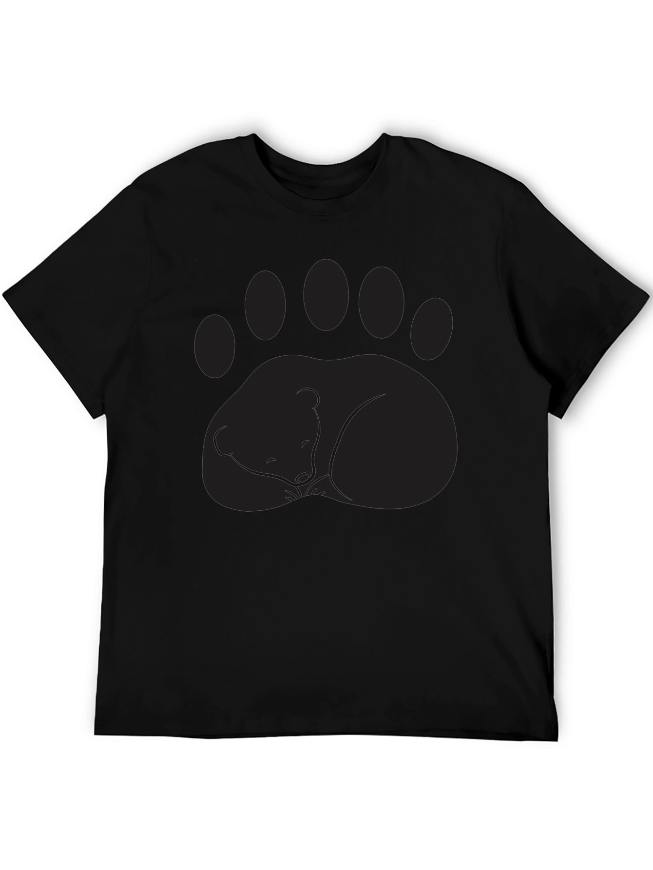Bear Paw Graphic Tee - Comfortable Black T-Shirt