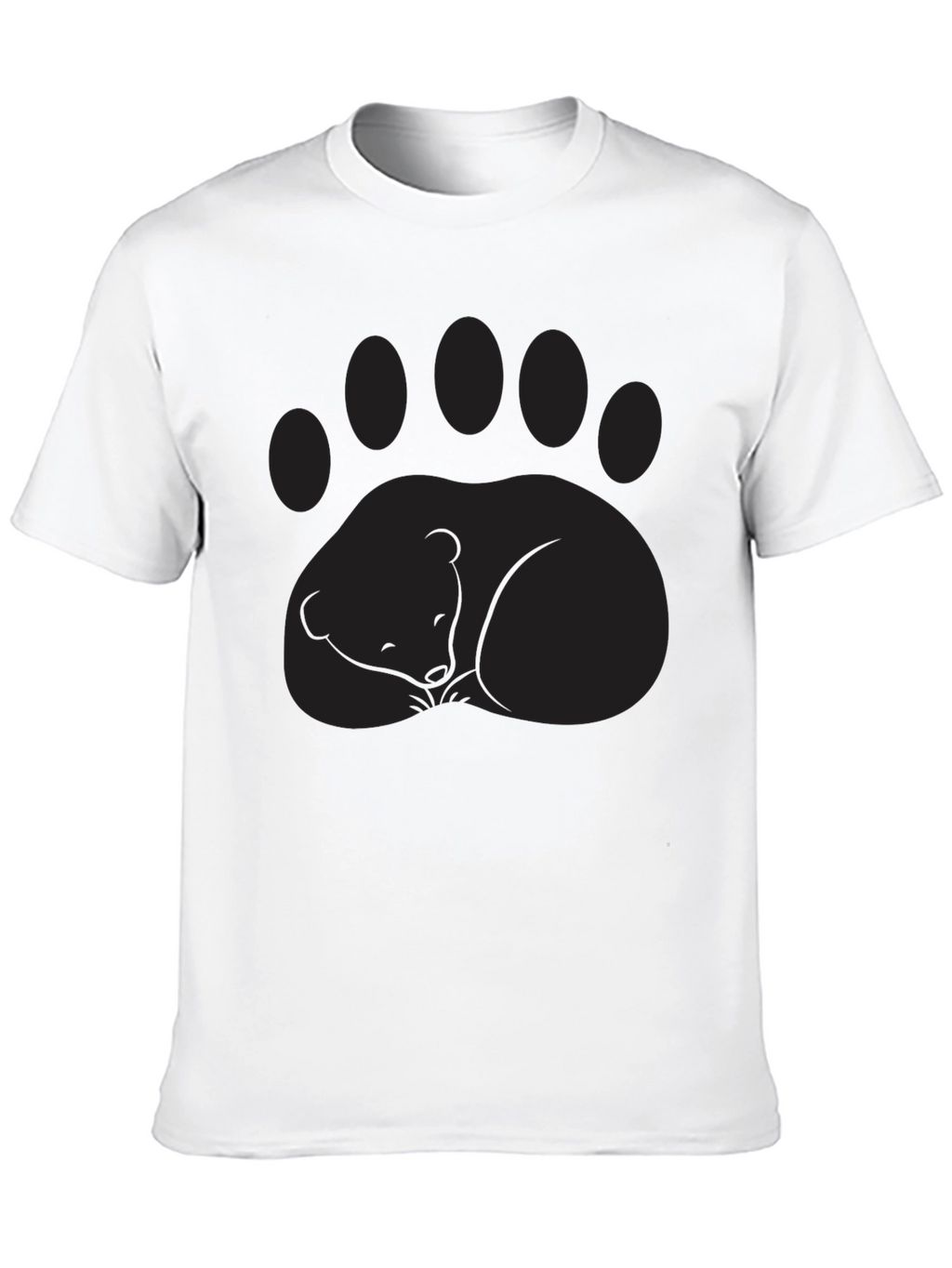 Bear Paw Graphic Tee - Comfortable Black T-Shirt