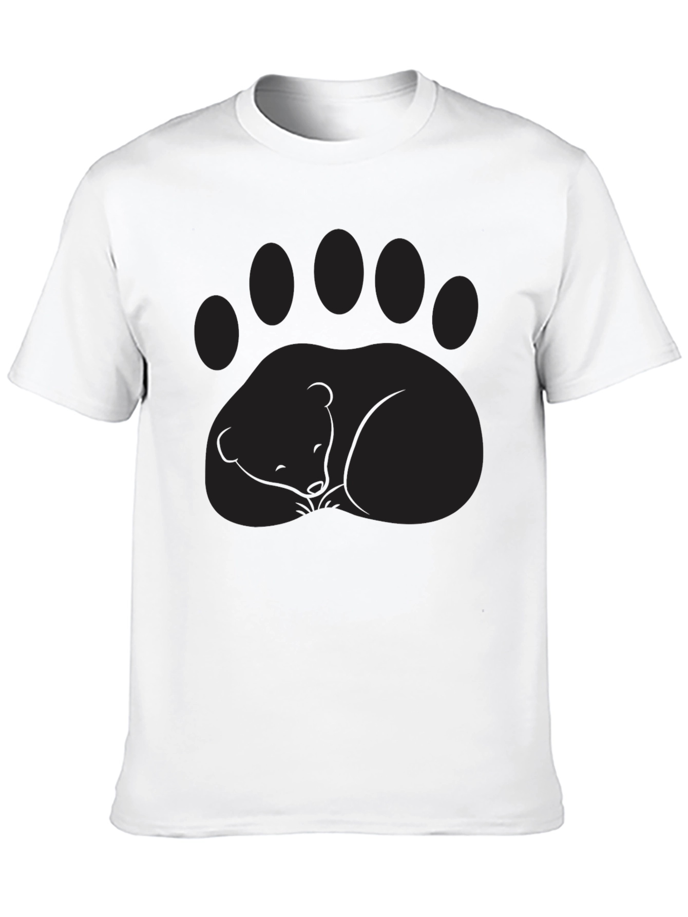 Bear Paw Graphic Tee - Comfortable Black T-Shirt