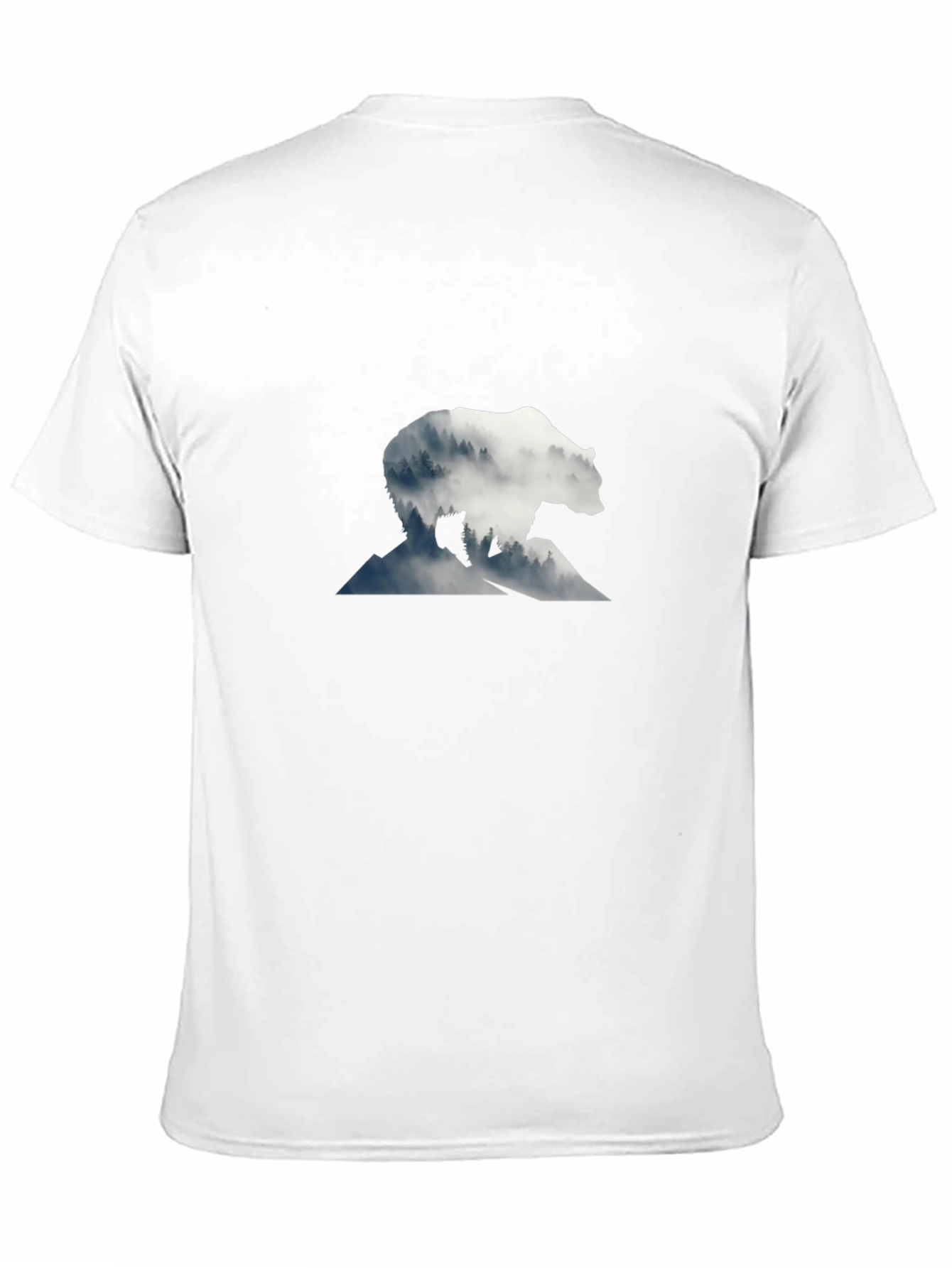 Bear Silhouette Graphic Black T-Shirt