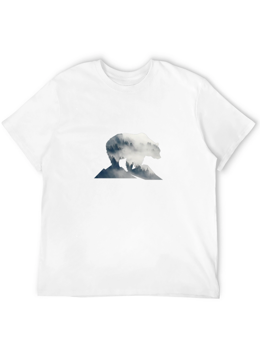 Bear Silhouette Graphic Black T-Shirt