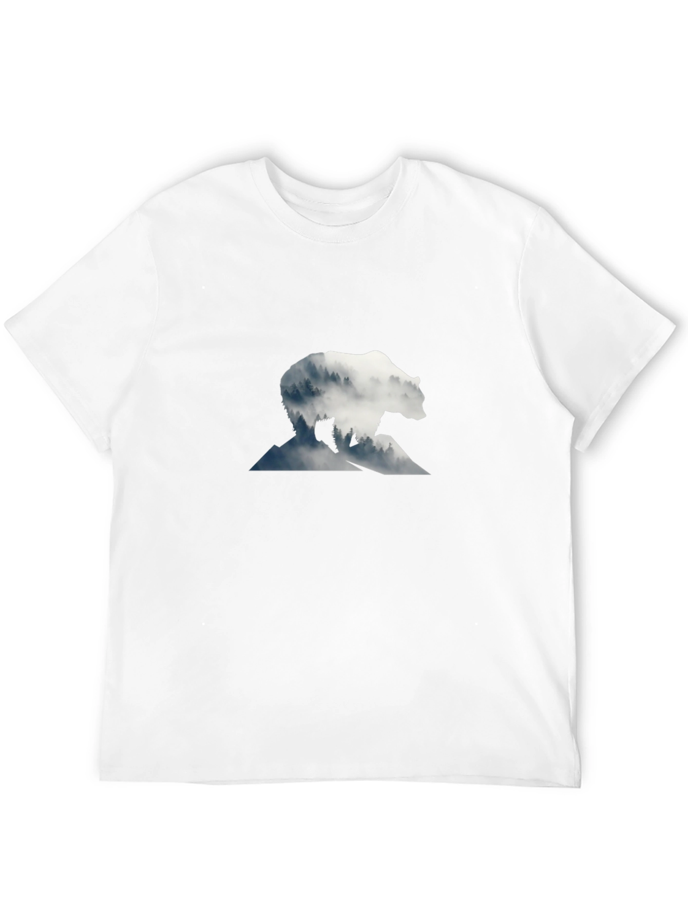 Bear Silhouette Graphic Black T-Shirt