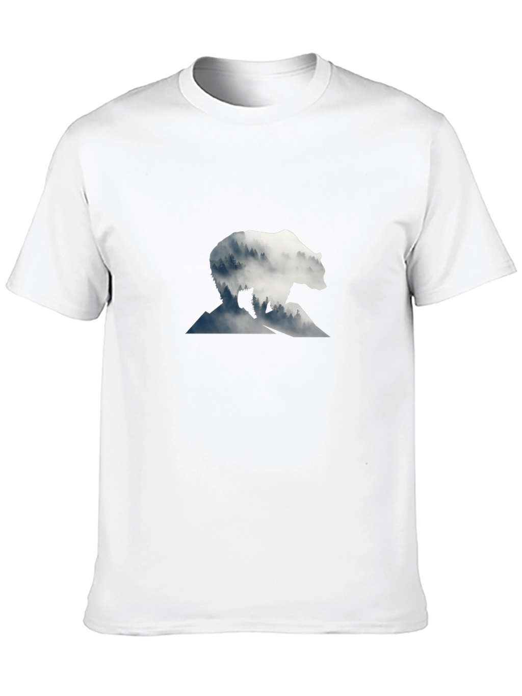 Bear Silhouette Graphic Black T-Shirt