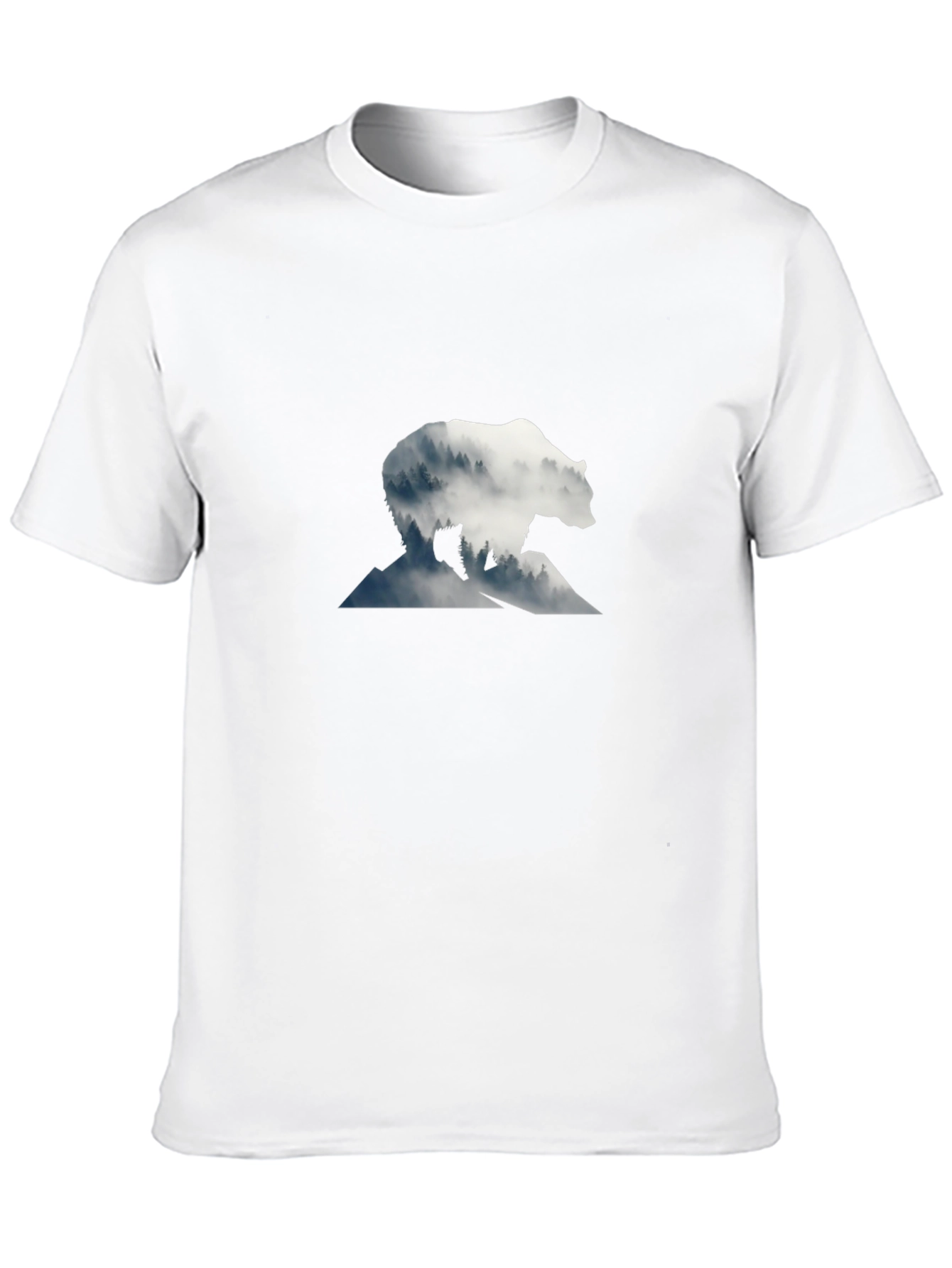 Bear Silhouette Graphic Black T-Shirt