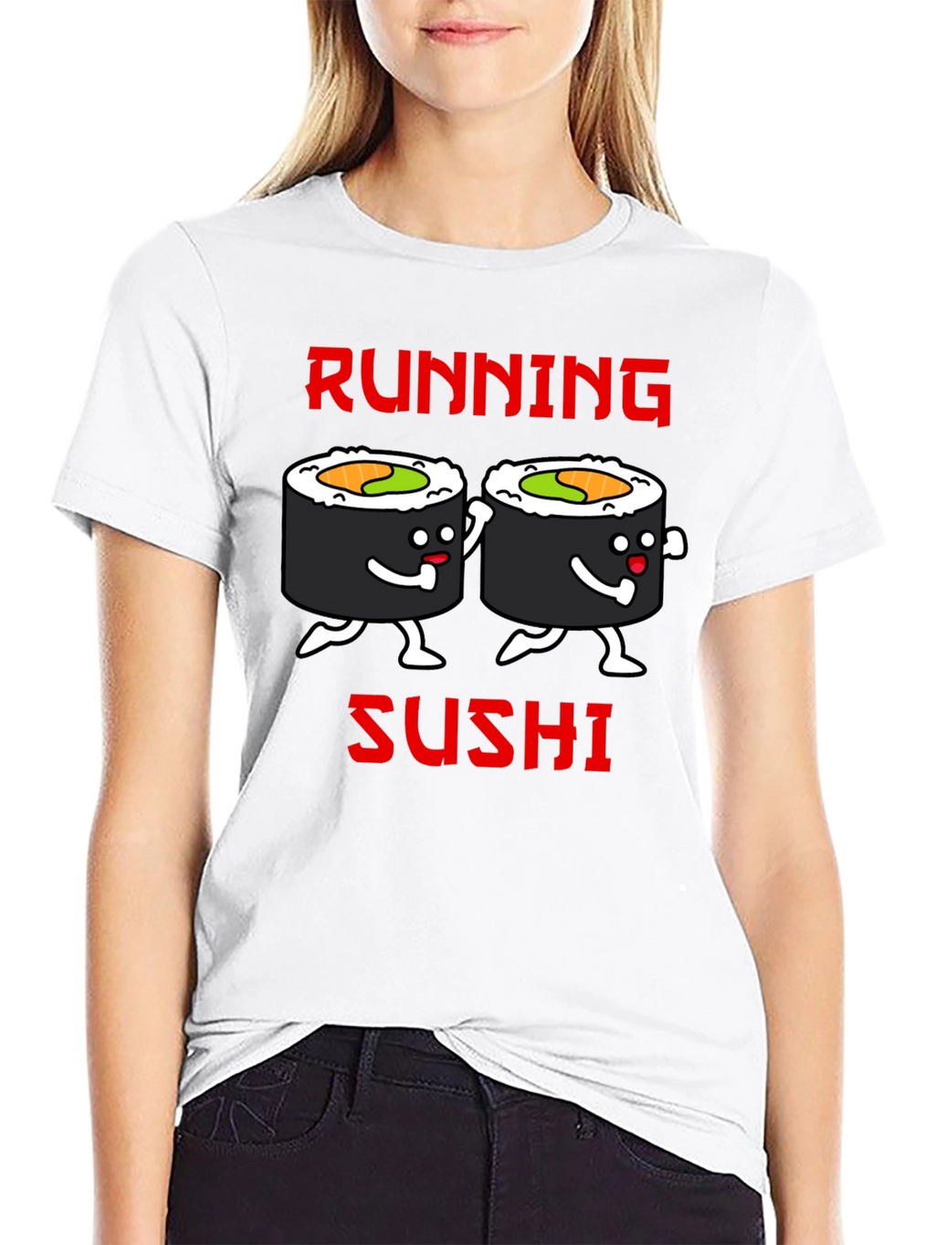 Running Sushi Graphic T-Shirt - Black