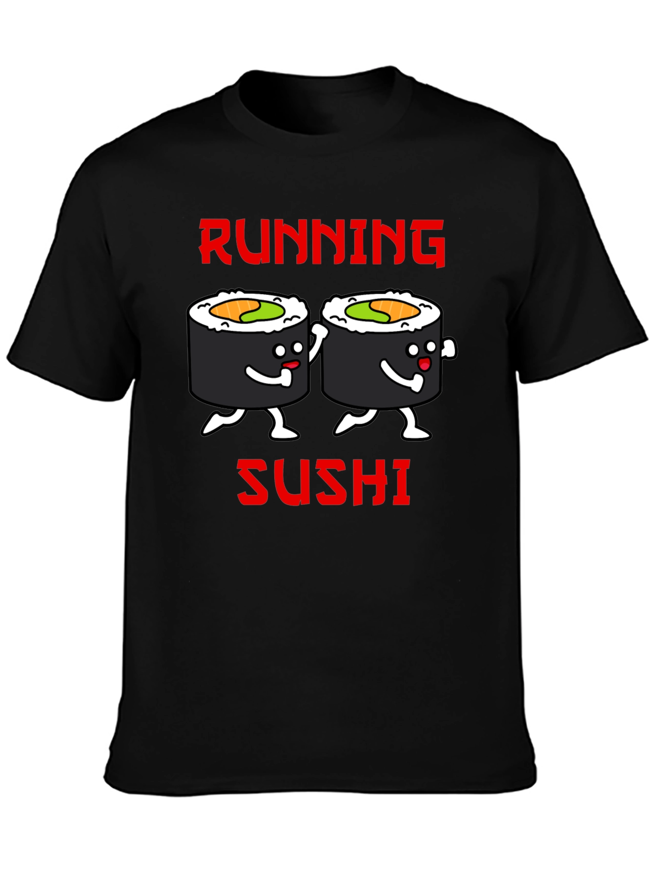 Running Sushi Graphic T-Shirt - Black