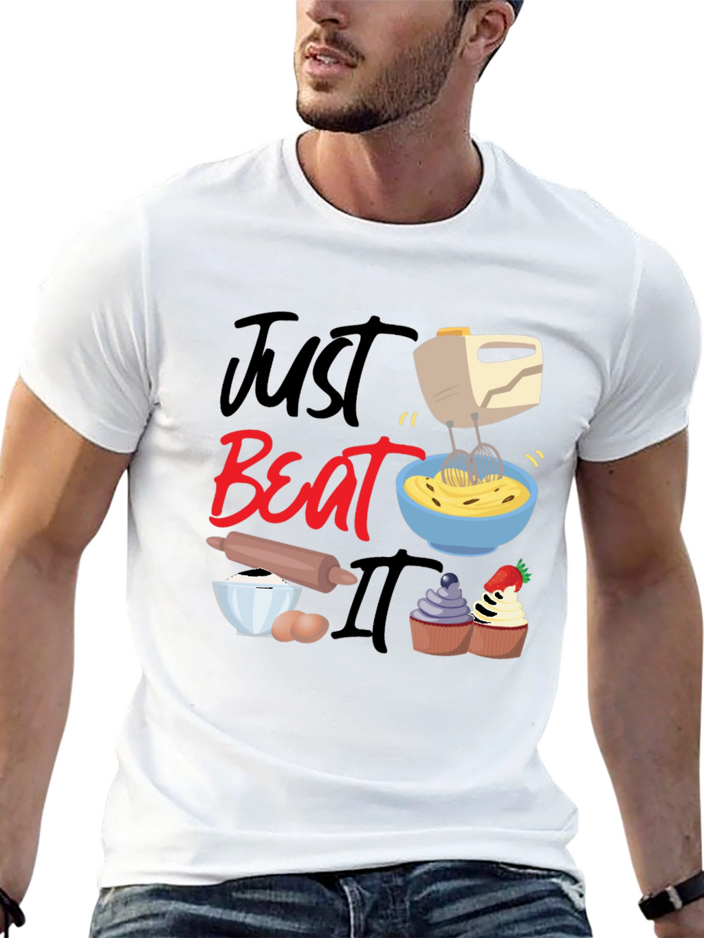 Just Beat It Funny Baking T-Shirt