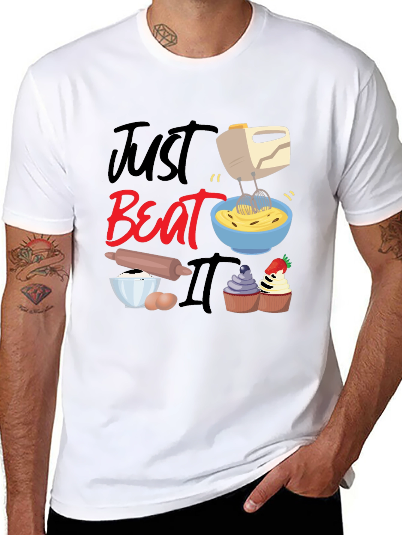 Just Beat It Funny Baking T-Shirt