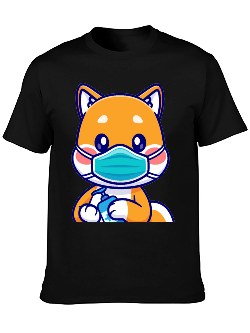 Shiba Inu Wearing Mask & Sanitizing T-Shirt