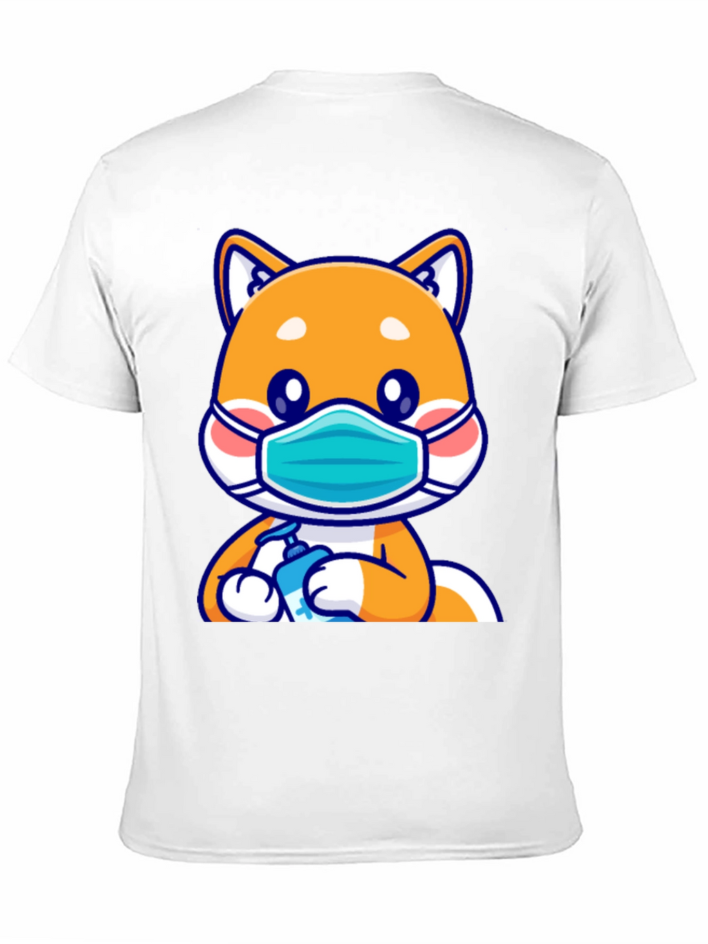 Shiba Inu Wearing Mask & Sanitizing T-Shirt