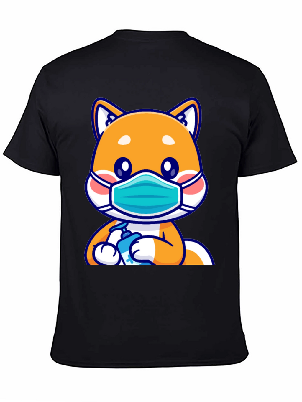 Shiba Inu Wearing Mask & Sanitizing T-Shirt
