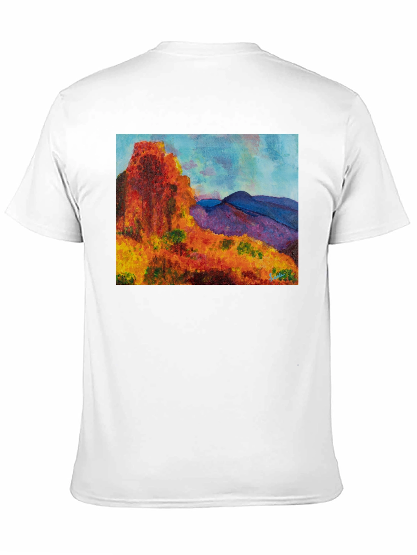 Scenic Mountain Print Black T-Shirt