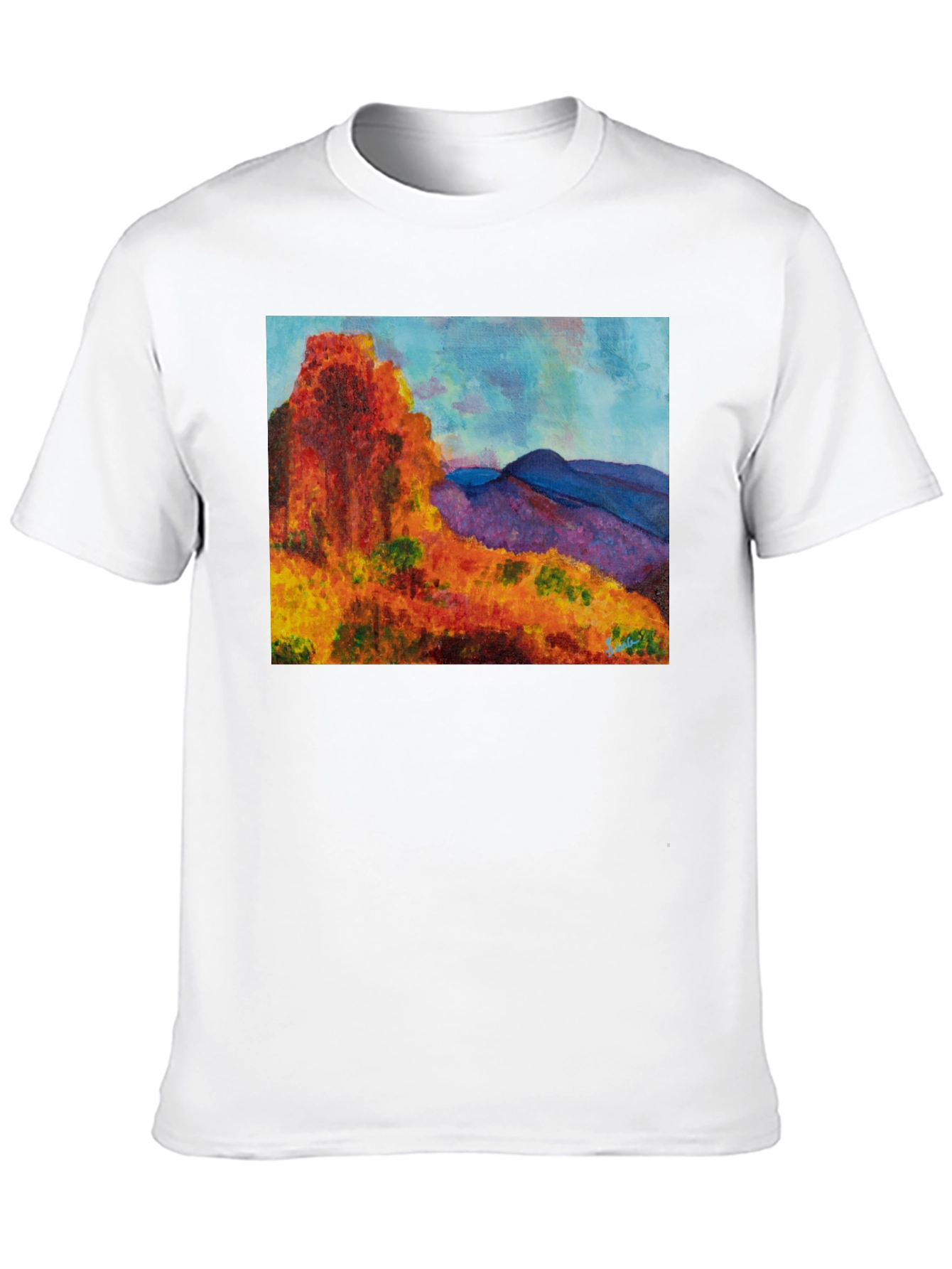 Scenic Mountain Print Black T-Shirt