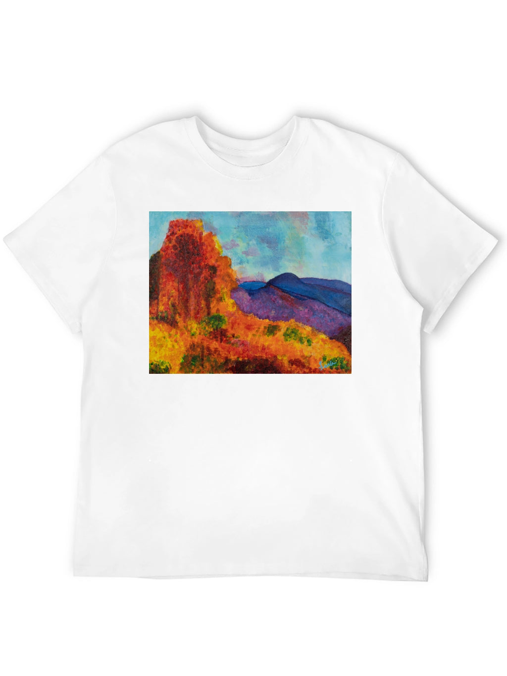 Scenic Mountain Print Black T-Shirt