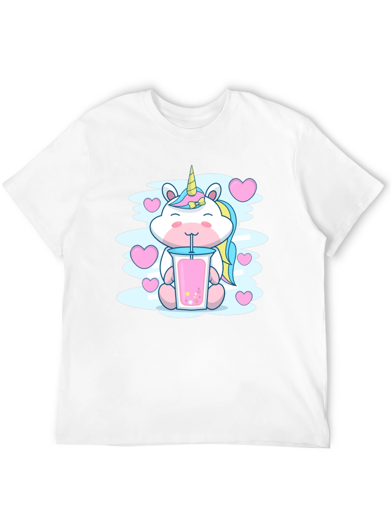Cute Unicorn Bubble Tea Graphic T-Shirt