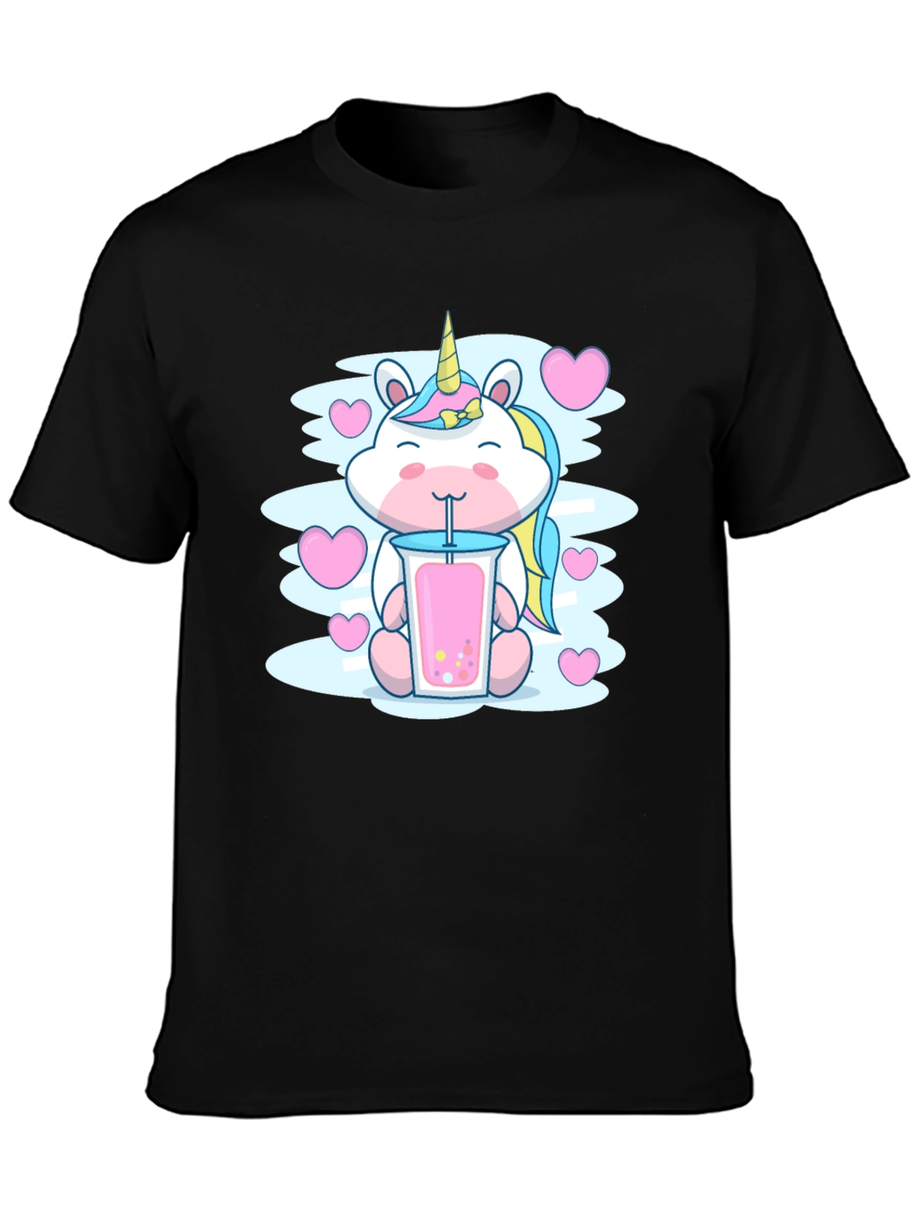 Cute Unicorn Bubble Tea Graphic T-Shirt