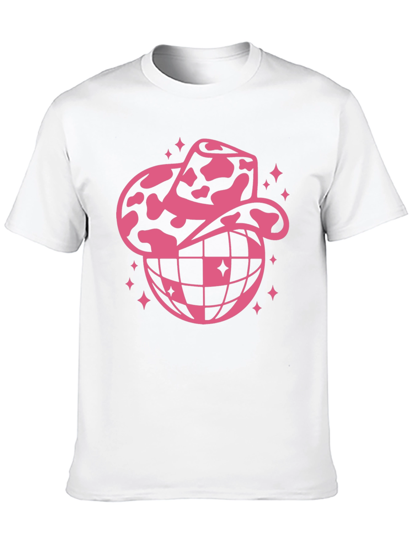 Cowboy Hat Disco Globe Black T-Shirt
