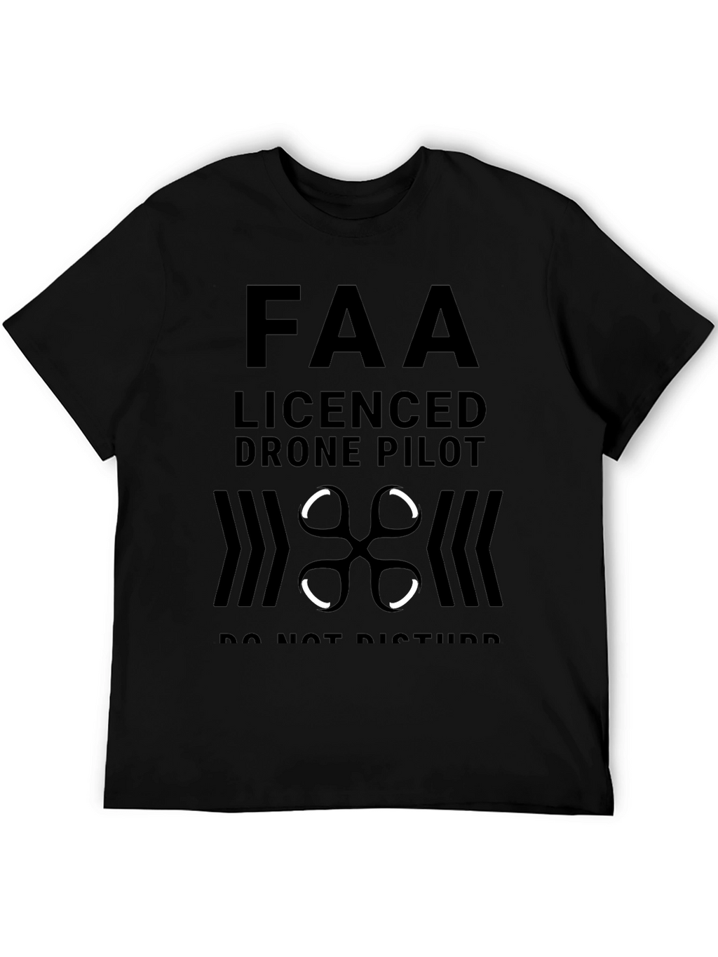 FAA Licensed Drone Pilot Black Graphic Tee