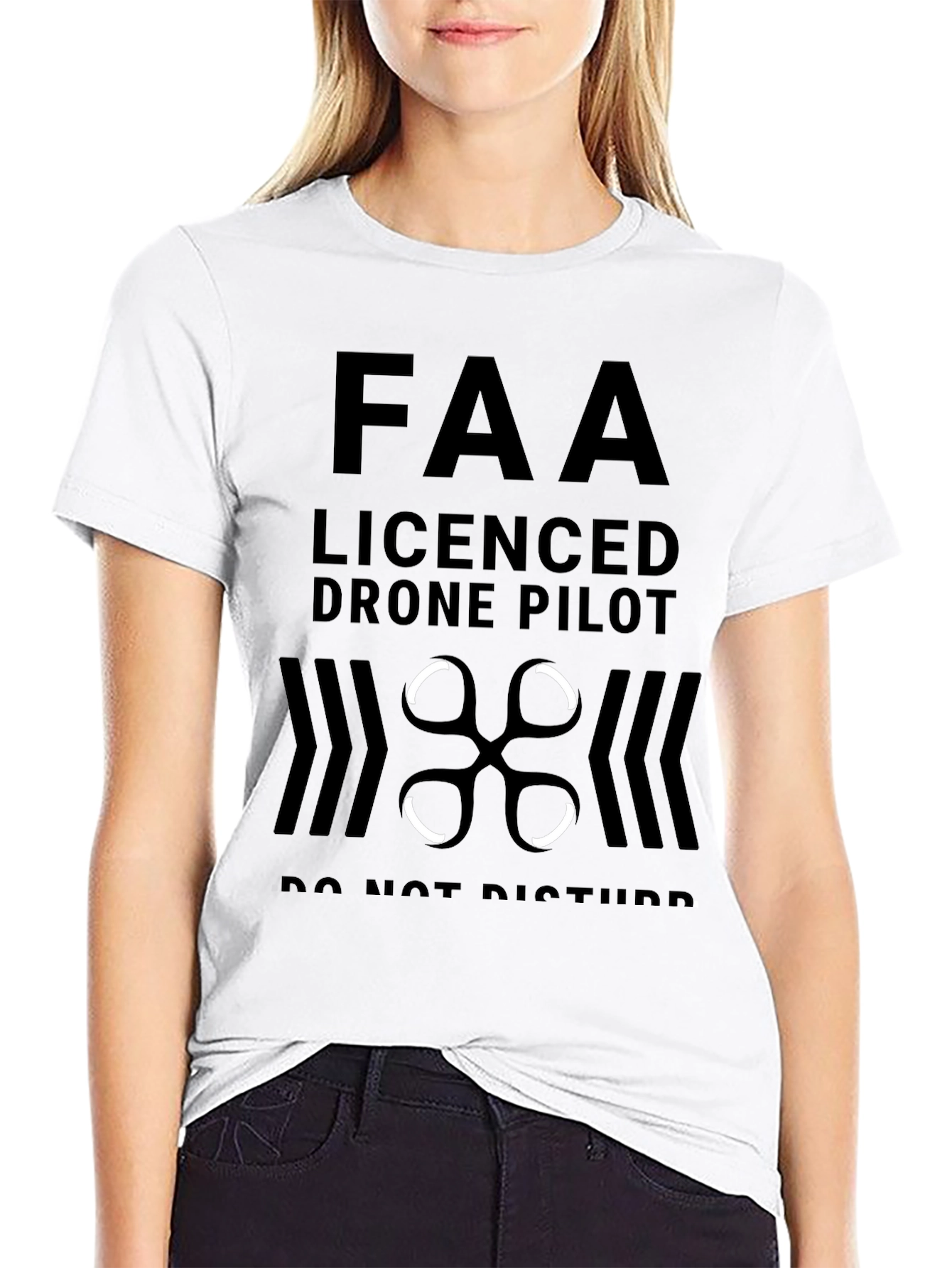 FAA Licensed Drone Pilot Black Graphic Tee