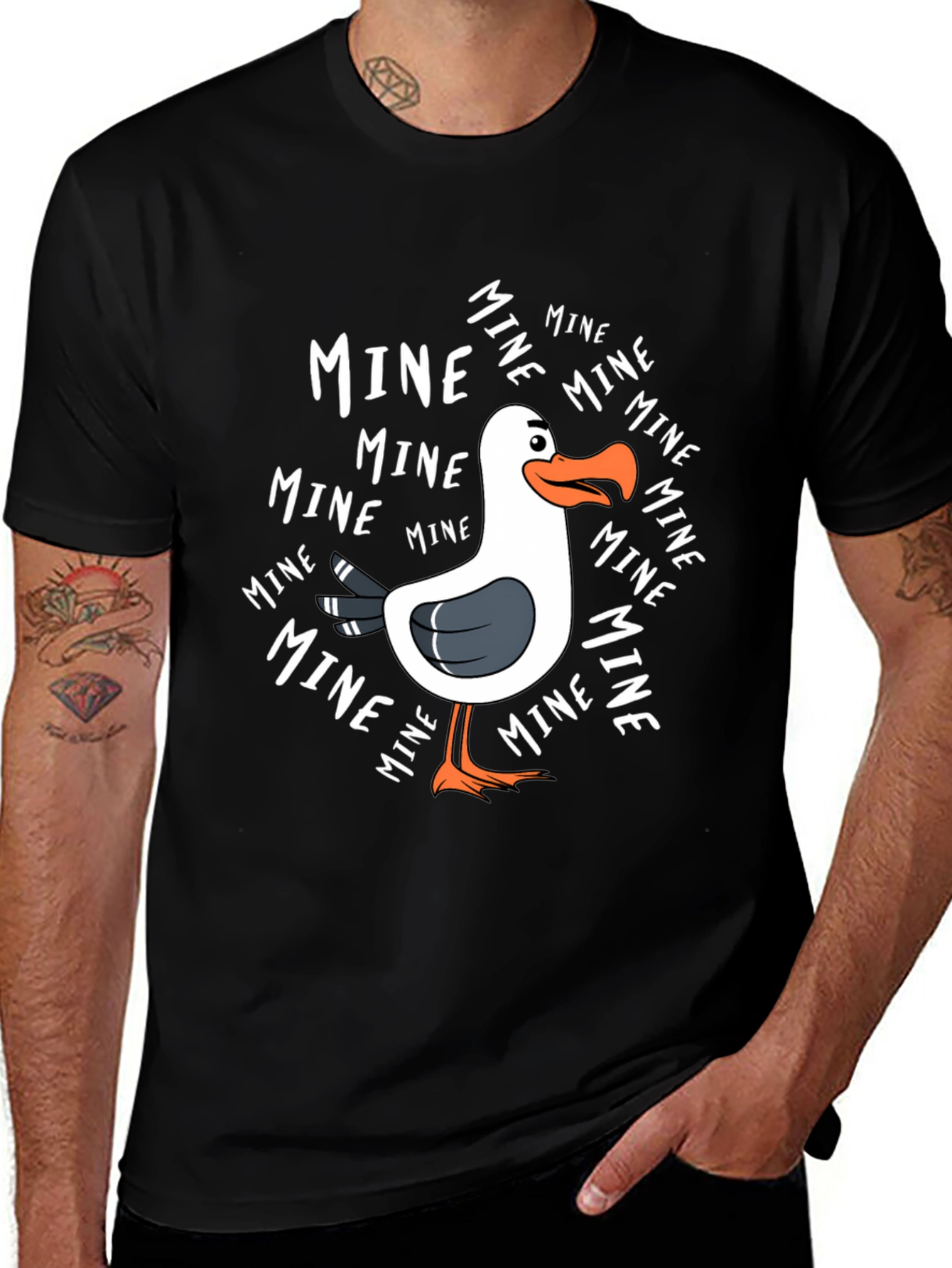 Mine! Seagull Graphic Tee - Novelty T-Shirt