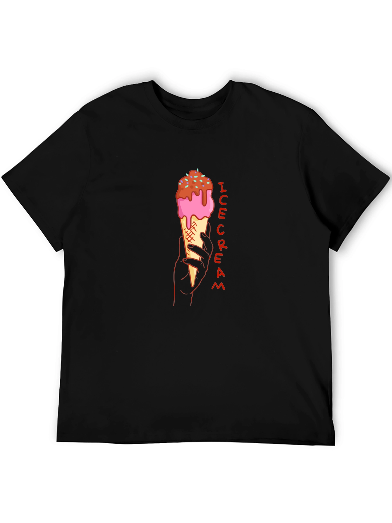Ice Cream Graphic Tee - Stylish Black T-Shirt