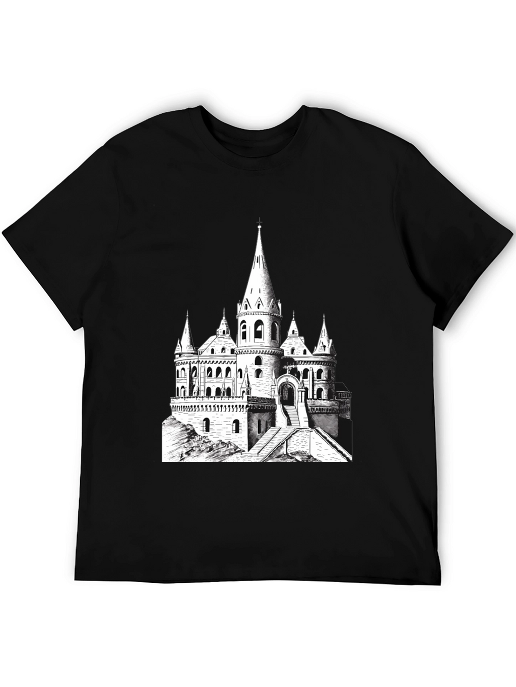 Castle Graphic Tee - Black Cotton Blend