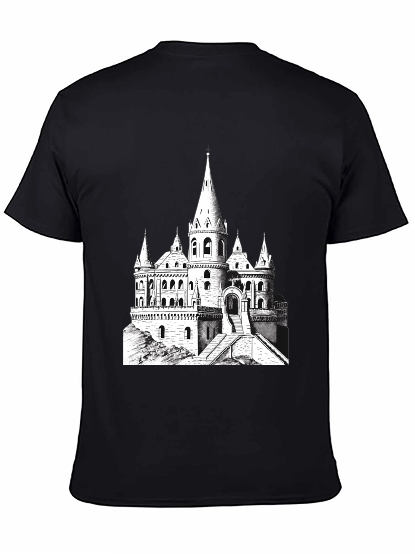 Castle Graphic Tee - Black Cotton Blend