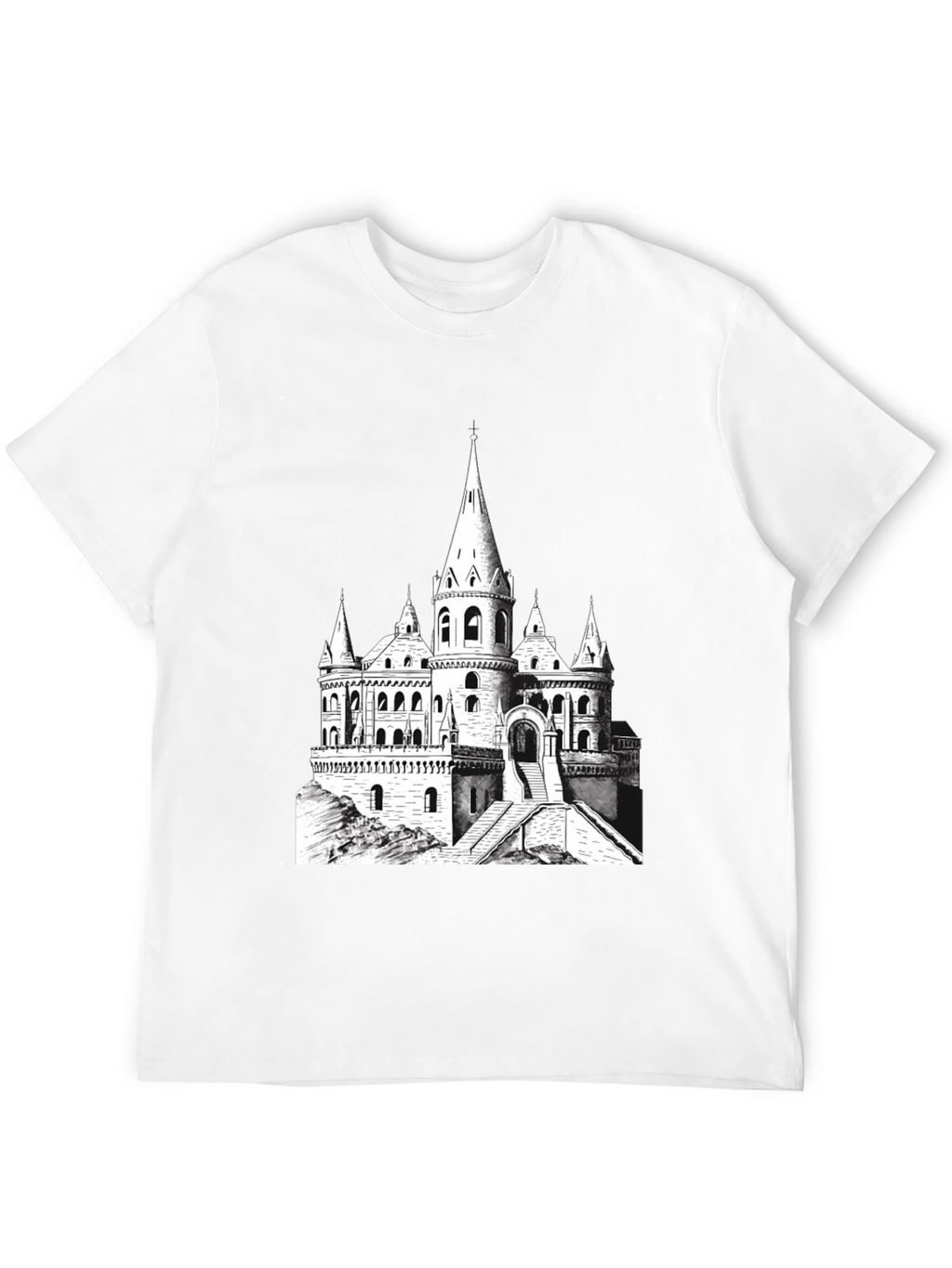 Castle Graphic Tee - Black Cotton Blend